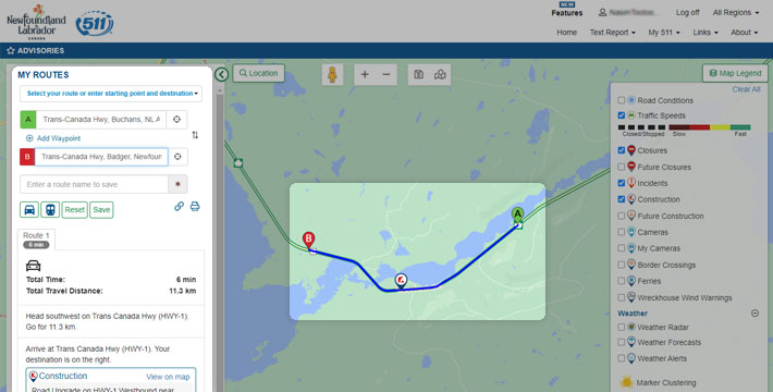 Creating and saving customized route