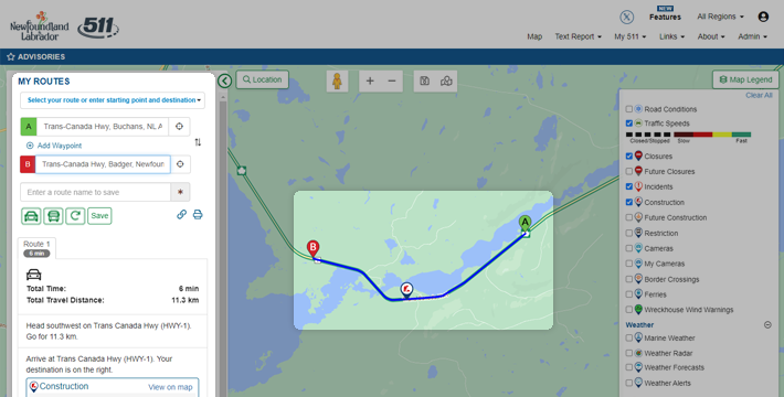 Creating and saving customized route